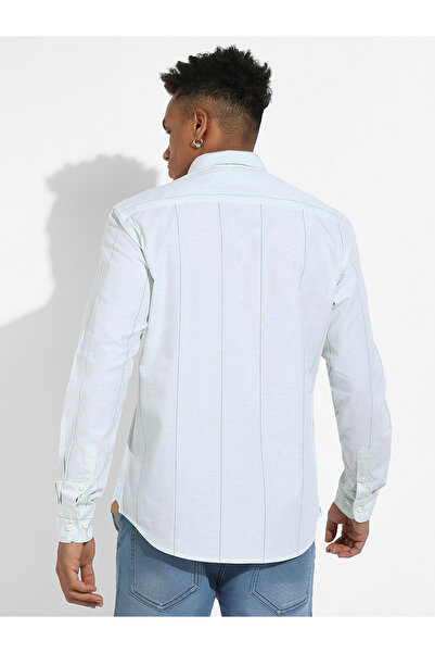 Campus Sutra By Styli Heathered Pinstriped Casual Shirt