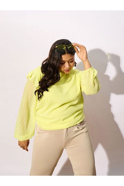 Sassafras By Styli Plus Dobby Round Neck Top