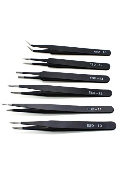 Generic Brand طقم ملقط مضاد للكهرباء الساكنة 6 قطع (ESD-10,11,12,13,14,15)