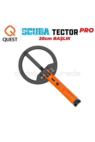 Dedektör Burada Scuba Tector PRO Su Altı Dedektörü & Sahil Arama Dedektörü - 20 cm Başlıklı - Arama Kollu