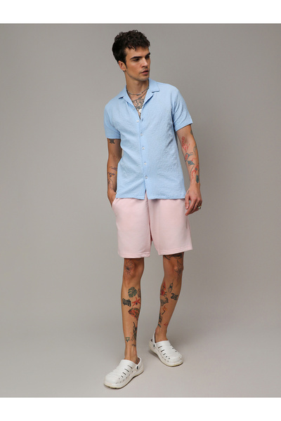 Campus Sutra By Styli Solid Crease Textured Shirt