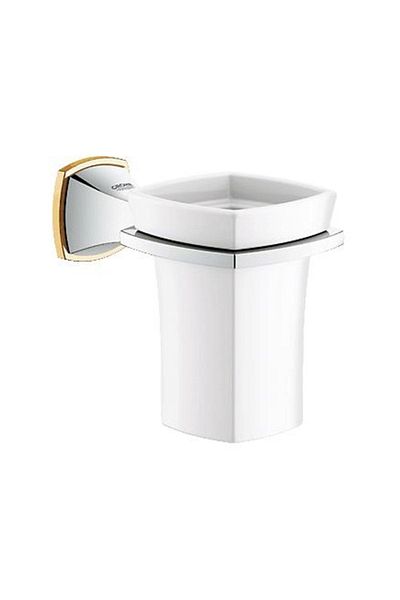 Grohe Grandera Toothbrush Holder and Holder Set - Chrome/Gold 40626ıg0