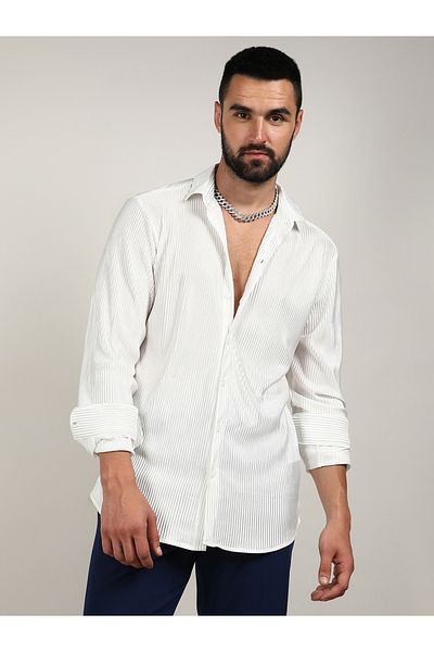 Campus Sutra By Styli Pleat-Creased Regular Fit Shirt
