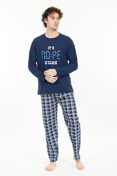 TAMPAP Men's Printed Pajama Set Long Sleeve Tampap Nope