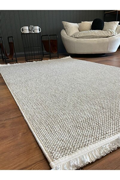 SARAZ HALI Bukle Tek Renk Beyaz