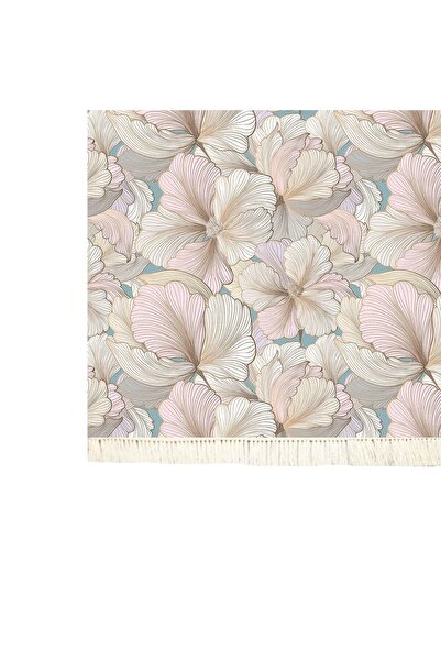 In House Velvet Turkish Rectangular Decorative Carpet -Light Pink - 120x80 cm