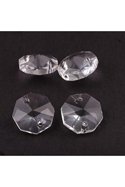 Genel Markalar 14 mm Octagon Delikli Kristal Avize Taşı 50 Adet
