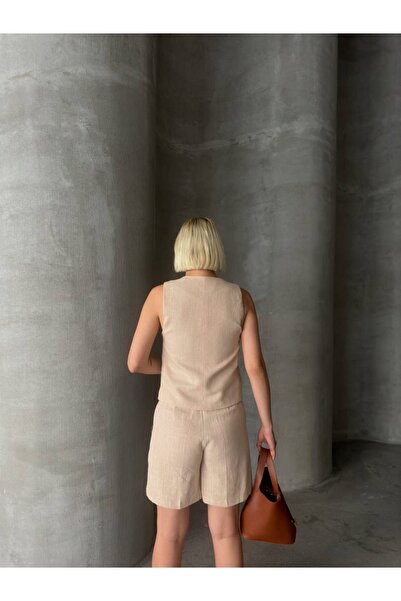 R&G RIMANERE GIOVANI Comfortable Linen Women's Jacket and Shorts Set - 100% Linen