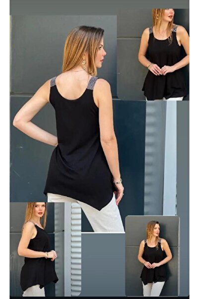 PARKDERİN Stone Detailed Sleeveless Plus Size Blouse
