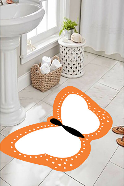 MAMKO سجادة حمام منقوشة على شكل فراشة مقاس 60x100 سم - قاعدة مضادة للانزلاق و...