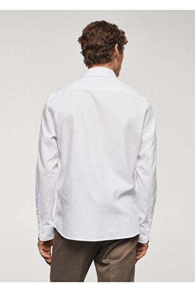 MANGO Man Slim fit yapılı pamuklu gömlek