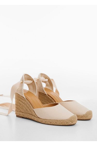 MANGO Woman Sznurowane espadryle