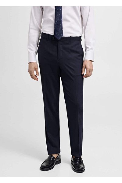MANGO Man Παντελόνι Cool Wool Suit με λεπτή εφαρμογή