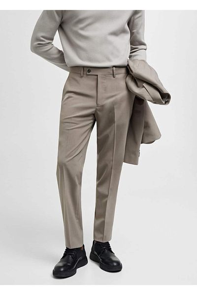 MANGO Man Slim Fit Wool Trousers