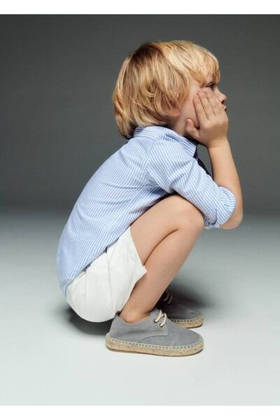 MANGO Baby Bağcıklı süet espadril