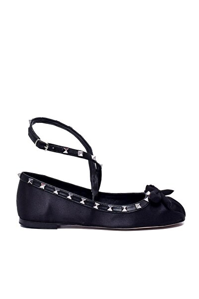Sofia Baldi Black Satin Women's Ballerinas - Raso Design