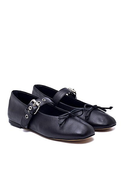 Sofia Baldi Nastro Black Leather Women's Babet - Bequem Und Stilvoll