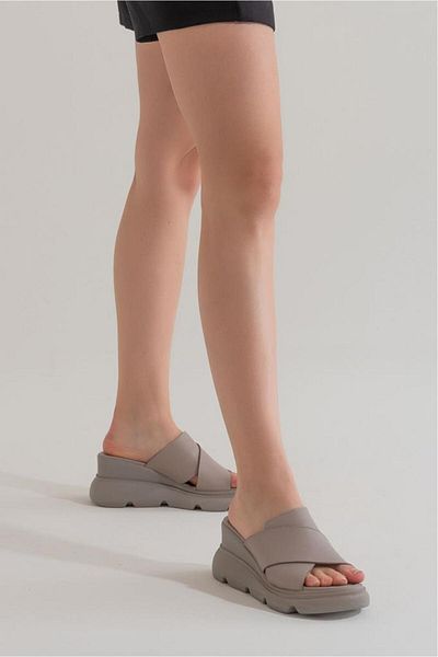ZEYN SHOES 7673 Gray Women's Slippers