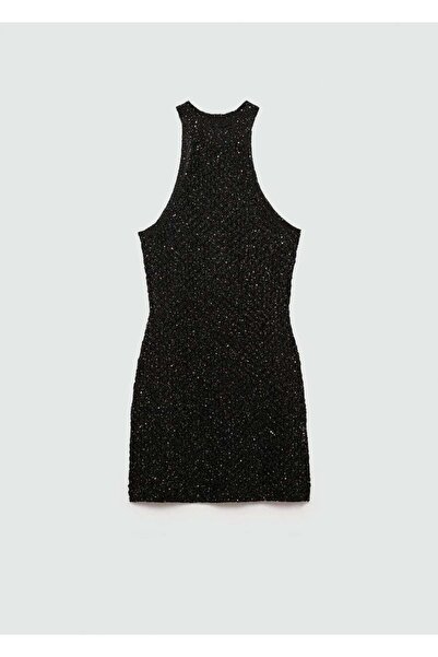 MANGO Woman Halter neckline sequined dress