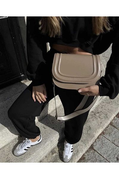 Tina Canvas Strap Cover Bag Black