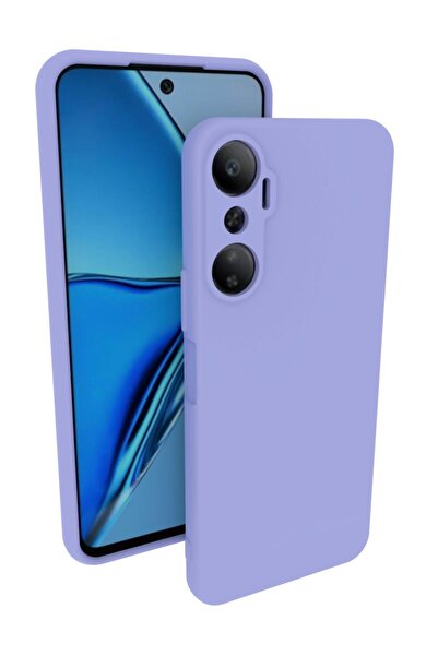 INFINIX Hot 20 Uyumlu Kılıf Kamera Korumalı Silikon Zore Biye Arka Kapak Lila