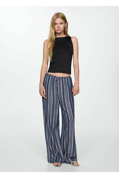 MANGO Woman Boat Neck Suspender Blouse