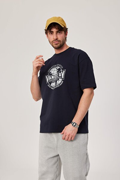 NOMARC Ανδρικό μπλουζάκι Vandelay με στάμπα σε μπλε ναυτικό χρώμα