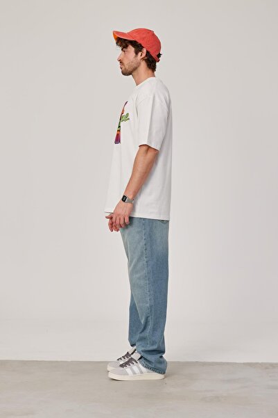 NOMARC Чоловічий робочий одяг Біла футболка з кольоровим принтом