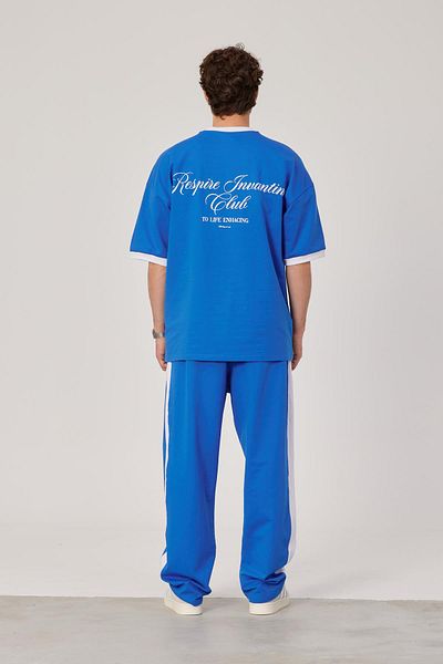 NOMARC Tricou albastru cu Respira Written