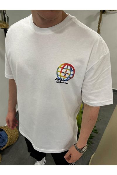 NOMARC Tricou - Alb - Supradimensionat