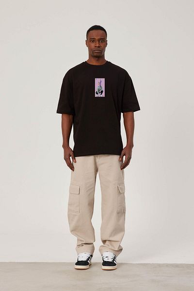 NOMARC Μαύρο T-Shirt - Έγχρωμο και αφηρημένο κεφάλι με στάμπα