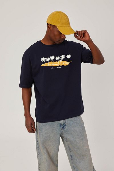 NOMARC Μπλουζάκι με στάμπα Navy Blue Hawaii