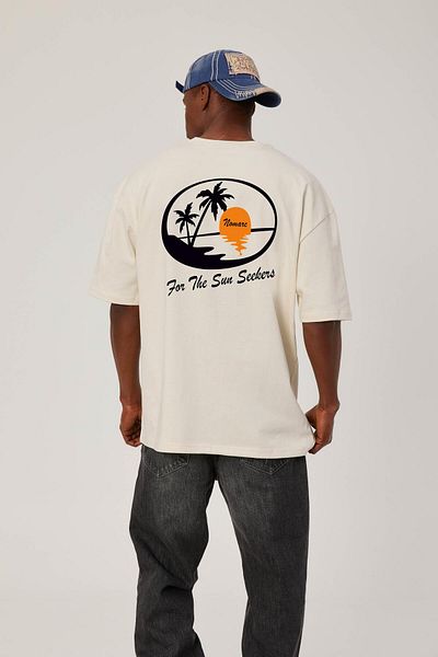 NOMARC Sun Seekers Cream T-Shirt - Γραπτό