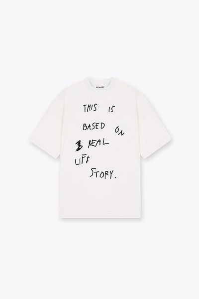 NOMARC Λευκό T-Shirt - Σχέδιο με γραφή στο μπροστινό μέρος