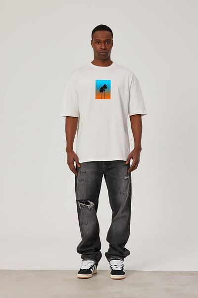 NOMARC Λευκό T-Shirt - Μπροστά με στάμπα δέντρου