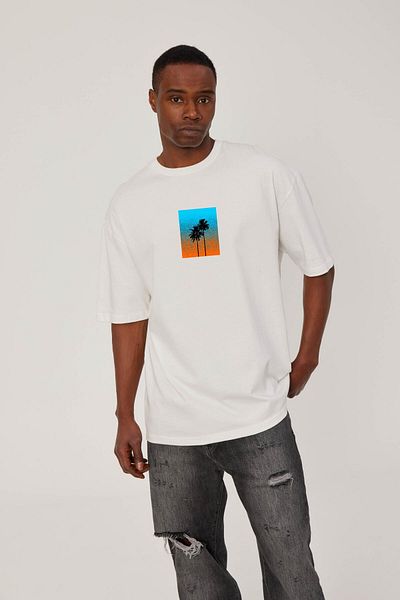 NOMARC Λευκό T-Shirt - Μπροστά με στάμπα δέντρου