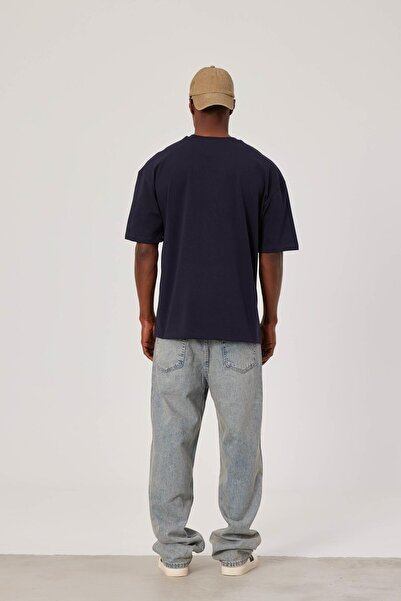 NOMARC Чоловіча футболка з написом «Not Mind» синього кольору