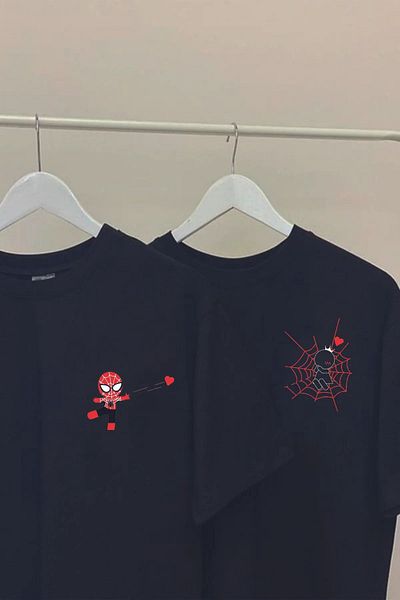 Jozia Lover Combination - Ζευγάρι Unisex Printed T-Shirt Σετ 2 τεμαχίων