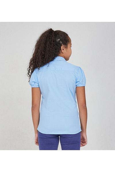 Aeropostale Girls Blue Collared Short Sleeve Shirt