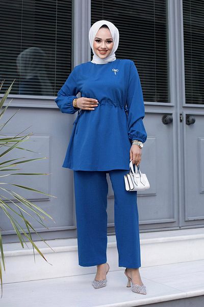 MİSSKAYLE Σετ Hijab Indigo - Λεπτομέρεια Bronch