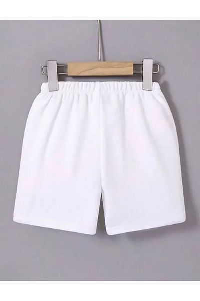 Trendusfashion Printed Mini Shorts with Elastic Waist - White