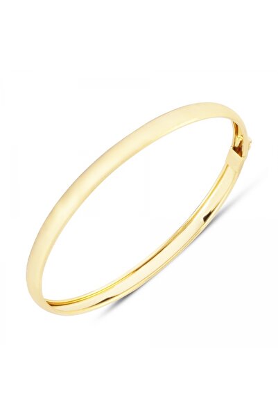 Altın Sepeti Altın Klasik Düz Kelepçe Bilezik