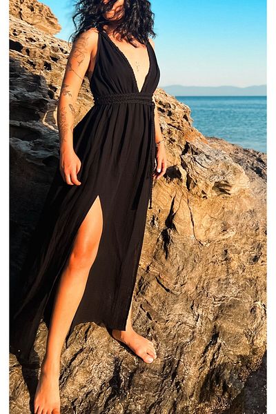 Tfifty Rochie Helen Model Bohemian Tricotat cu Snur