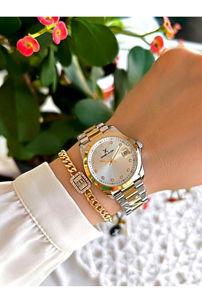 Daniel Klein 30 Mt Water Resistant Women's Wristwatch and Bracelet Set with Steel Cord