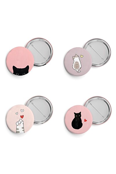riyaz Kediler, 4lü set İğneli Rozet 44mm