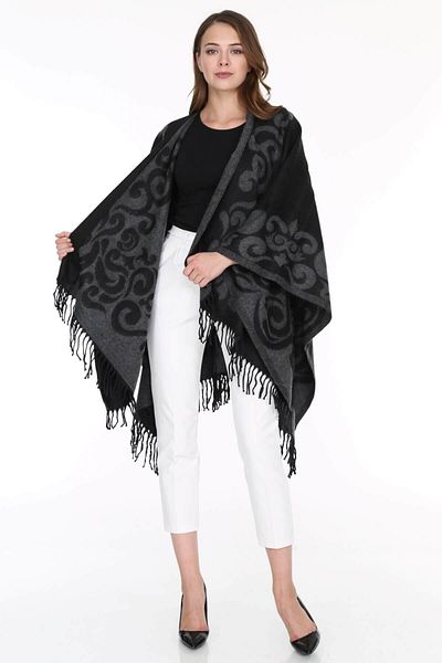 Patiska Γυναικείο Poncho με μοτίβο Selma 1163357