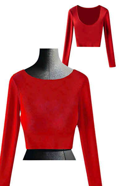 Due Stelle Red Crop Long Sleeve