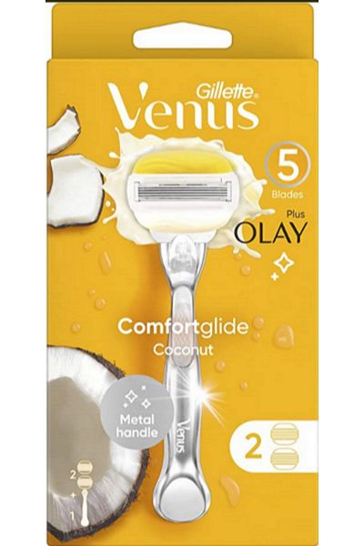 Gillette Venus Comfortglide Olay Women's Shaver 2 Spare Razor Blades with Bag Gift