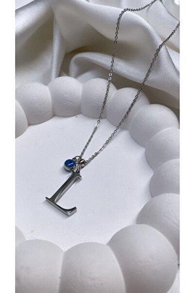 Accessories Çelik L Harfli Kolye Gümüş Renk