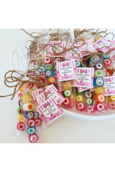 ŞEKERCİYAŞAR Pembe Kız Bebek Desenli Düğün, Babyshower, Doğum Günü, Mevlit, N...